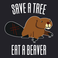 Save A Tree Eat A Beaver Environment Yellow (1) (1 Unisex Sherpa-lined Denim Jacket | Artistshot