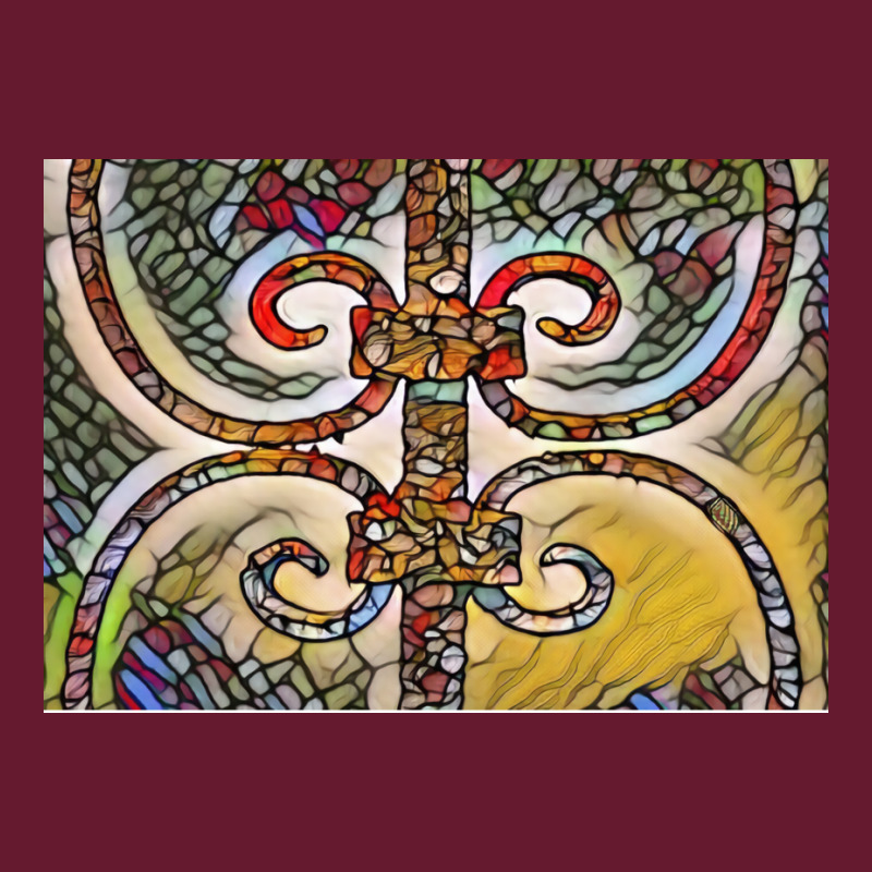 Stained Glass Ironwork Fence Landscape Art Work Ye Classic T-shirt by dabejahaliwax | Artistshot