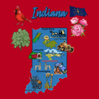 Indiana State Tourist Map With Landmarks And Famou Classic T-shirt | Artistshot