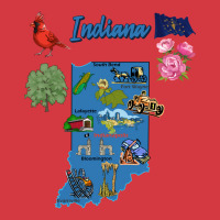 Indiana State Tourist Map With Landmarks And Famou Men's Polo Shirt | Artistshot