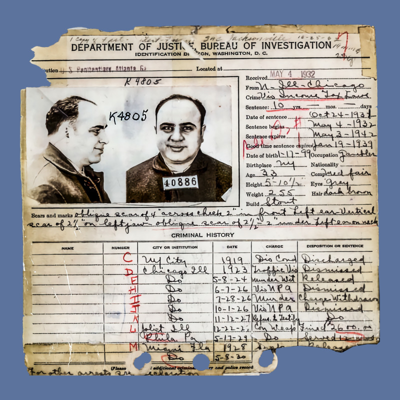 Al Capone Arrest Record 1932 Aesthetic Lightweight Hoodie | Artistshot