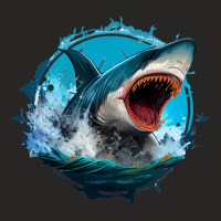 Shark Angry Ladies Fitted T-shirt | Artistshot