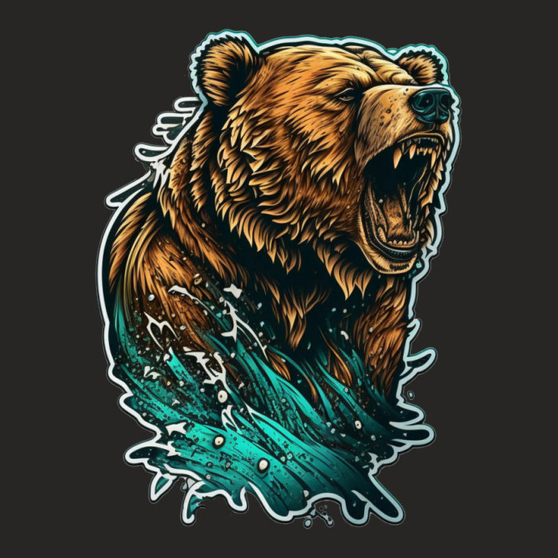 Bear Angry 3 Ladies Fitted T-Shirt by KiboJustice | Artistshot