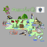 Tourism Map Of Massachusetts State Usa Major Citie T-shirt | Artistshot