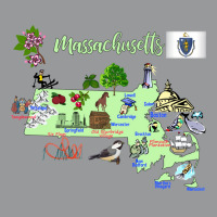 Tourism Map Of Massachusetts State Usa Major Citie Crewneck Sweatshirt | Artistshot