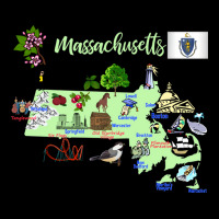 Tourism Map Of Massachusetts State Usa Major Citie Men's Long Sleeve Pajama Set | Artistshot