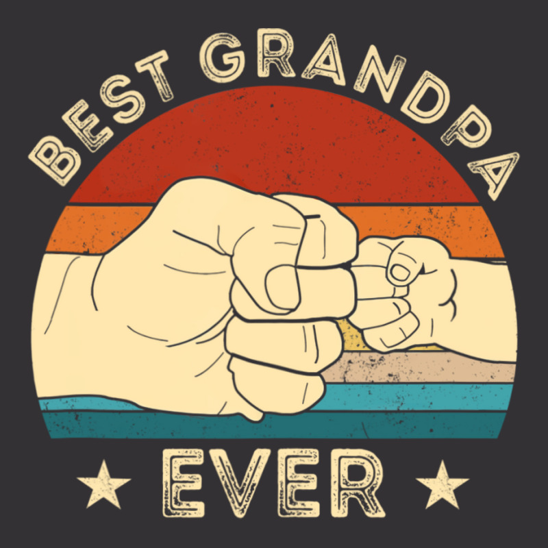 Vintage Best Grandpa Ever Fist Bump Funny Fathers Vintage Hoodie And Short Set | Artistshot