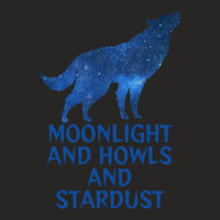 Midnight Blue Sapphire Milky Way Galaxy Wolf   Moo Ladies Fitted T-shirt | Artistshot