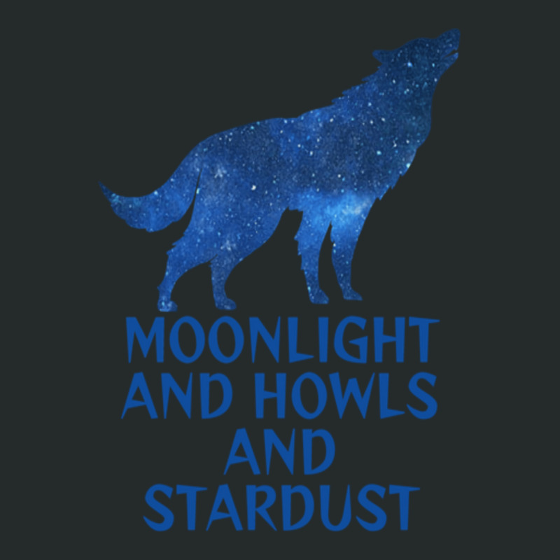 Midnight Blue Sapphire Milky Way Galaxy Wolf   Moo Women's Triblend Scoop T-shirt by clsmisarust | Artistshot