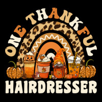 One Thankful Hairdresser Thanksgiving Rainbow Leop V-neck Tee | Artistshot