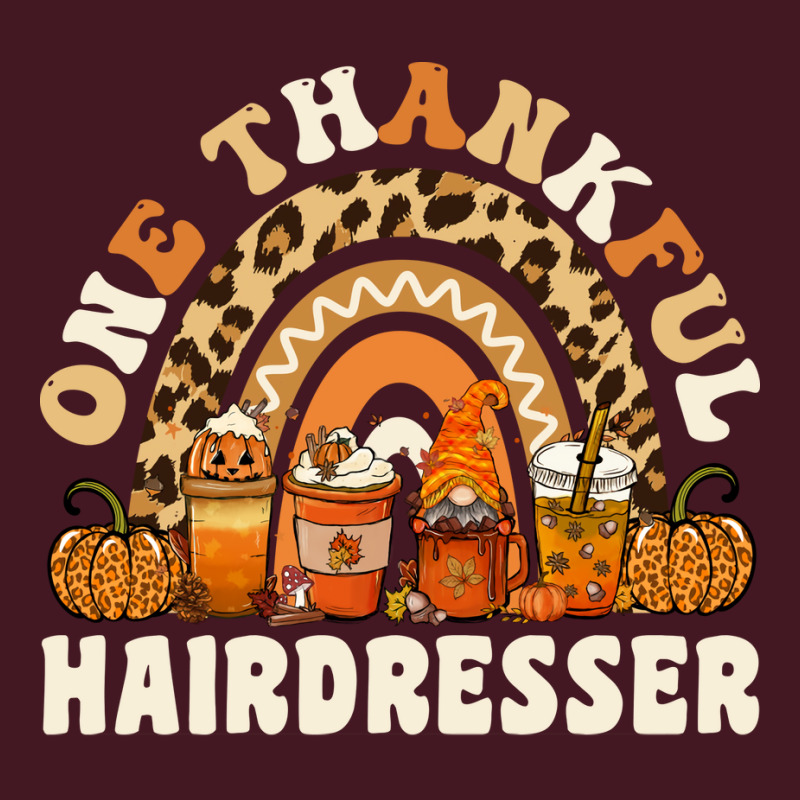 One Thankful Hairdresser Thanksgiving Rainbow Leop Unisex Hoodie | Artistshot