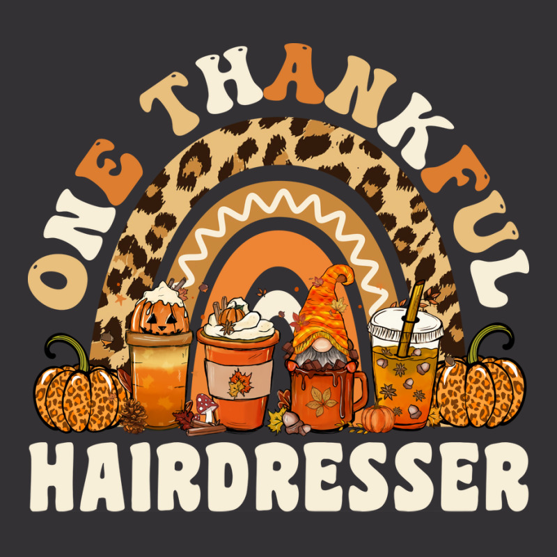 One Thankful Hairdresser Thanksgiving Rainbow Leop Vintage Hoodie | Artistshot