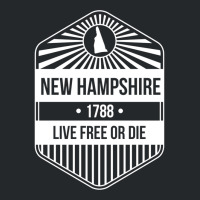 New Hampshire State Motto Graphic   Live Free Or D Crewneck Sweatshirt | Artistshot