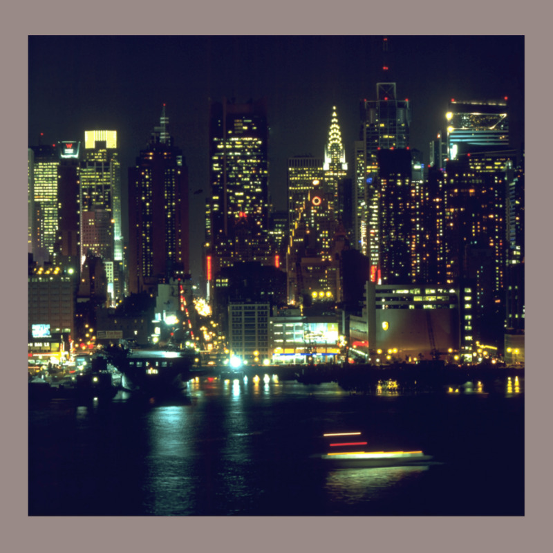 New York City Night Skyline Art Photo Vintage T-shirt | Artistshot