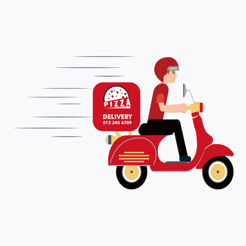 Illustration Of Pizza Delivery T-shirt | Artistshot