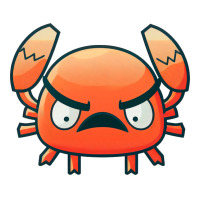 Cute Cartoon Angry Crab Blue Crop Top | Artistshot