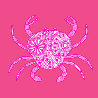 Mandala Crab Pink And White Yellow Crewneck Sweatshirt | Artistshot