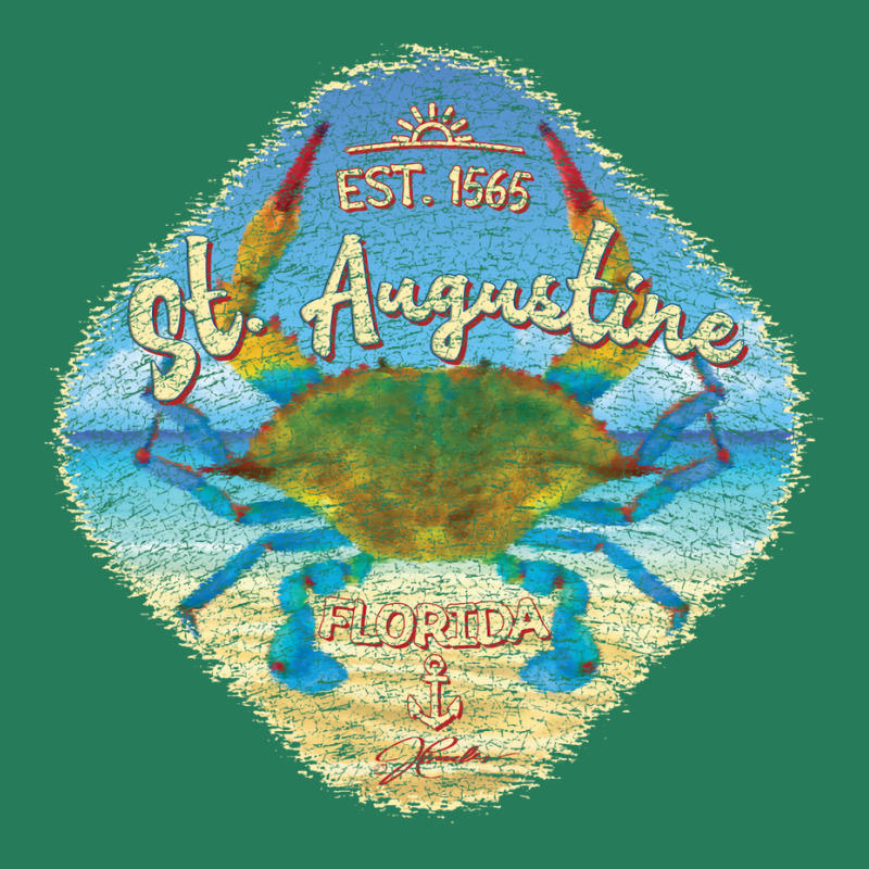 St Augustine Florida With Blue Crab On Beach Gift T-shirt | Artistshot