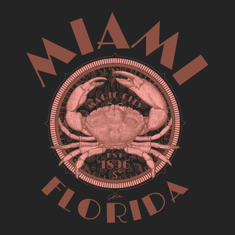 Miami Florida With Stone Crab On Wind Rose Cute 3/4 Sleeve Shirt | Artistshot