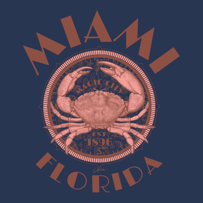 Miami Florida With Stone Crab On Wind Rose Cute Ladies Denim Jacket by jcbaleziw | Artistshot