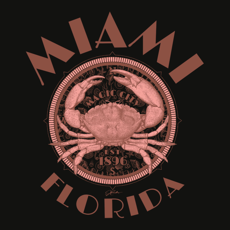 Miami Florida With Stone Crab On Wind Rose Cute Scorecard Crop Tee by jcbaleziw | Artistshot