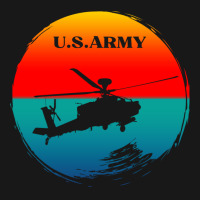 Vintage Army Attack Helicopter War Sunset Apache U Flannel Shirt | Artistshot