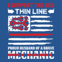 Proud Husband Of A Brave Mechanic Mechanic T  Red Ladies Fitted T-shirt | Artistshot