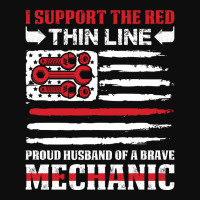 Proud Husband Of A Brave Mechanic Mechanic T  Red Crop Top | Artistshot