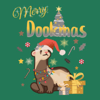 Merry Dookmas Ferret Christmas Design Gold And Sil Ladies Fitted T-shirt | Artistshot