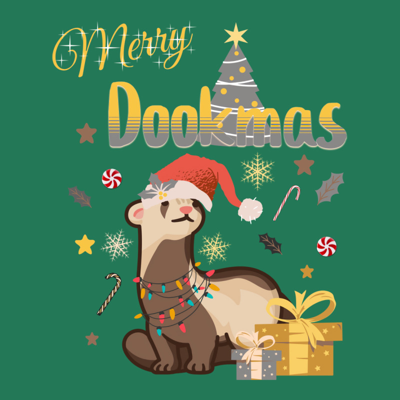 Merry Dookmas Ferret Christmas Design Gold And Sil Ladies Fitted T-Shirt by raghujanf | Artistshot