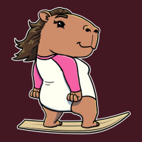 Capybara Surfer Girl Surfing Vintage Unisex Hoodie | Artistshot