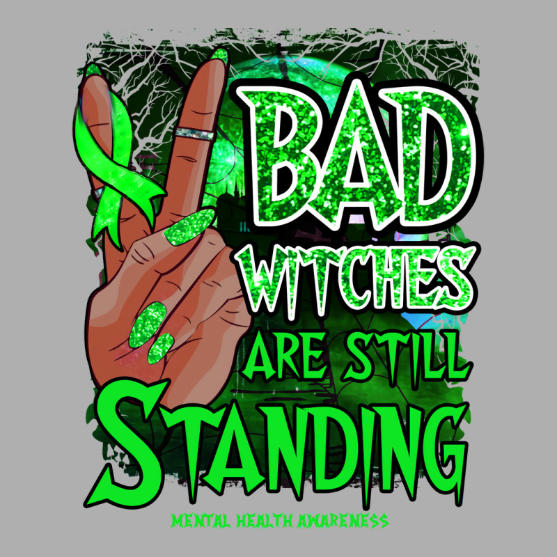 Mental Health Awareness Witch Ribbon Retro Hallowe Ladies Fitted T-Shirt by barajemucozom | Artistshot