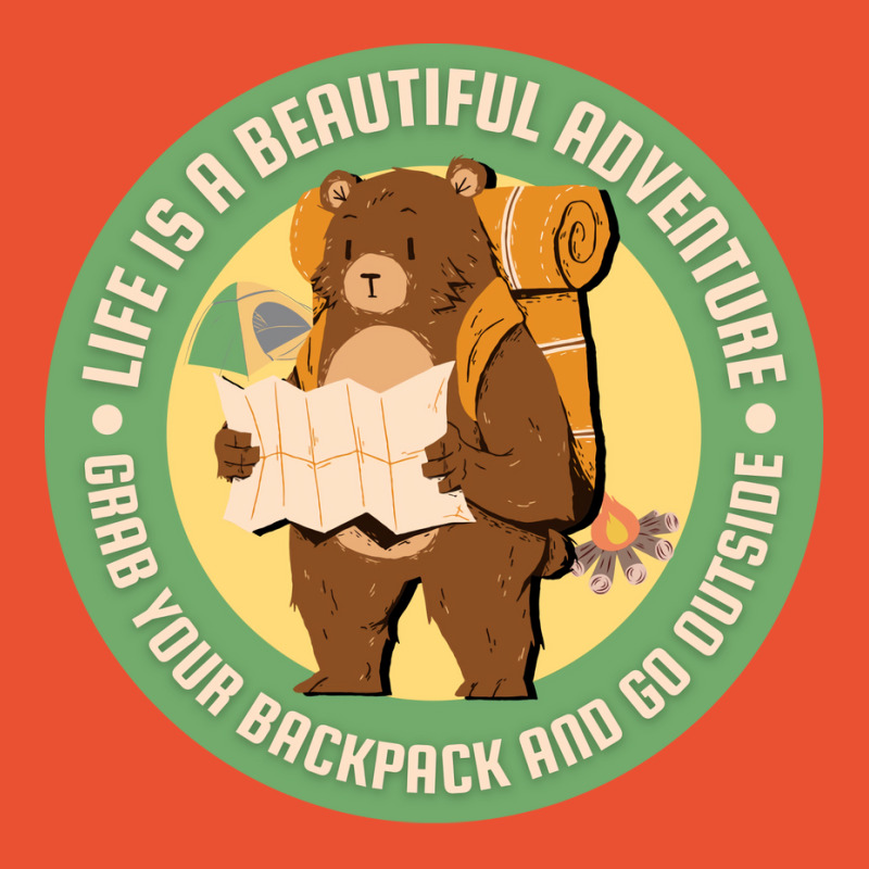 Cute Bear With Backpack Camping Life Is An Adventu Ladies Fitted T-Shirt by skoraarchutp | Artistshot