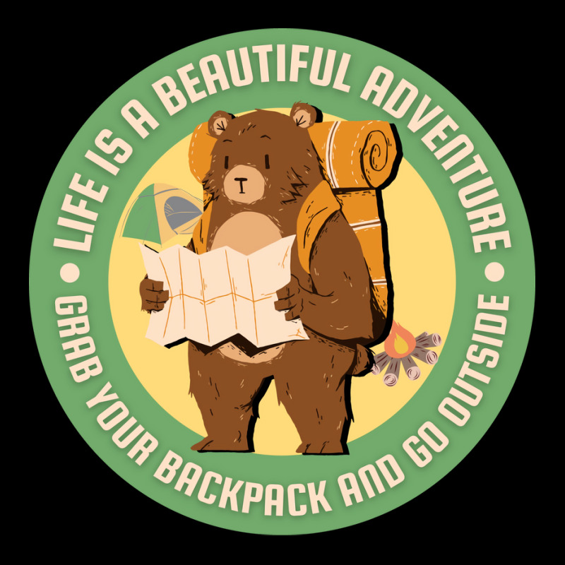 Cute Bear With Backpack Camping Life Is An Adventu Cropped Sweater by skoraarchutp | Artistshot