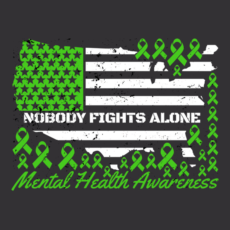 Mental Health Awareness Nobody Fights Alone Americ Vintage Hoodie by sammutroisv | Artistshot