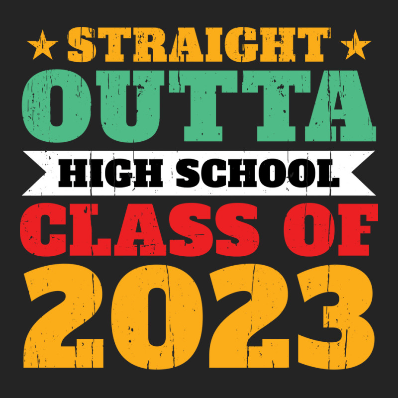 Straight Outta High School Class Of 2023 70s 3/4 Sleeve Shirt by strosesimonsf | Artistshot