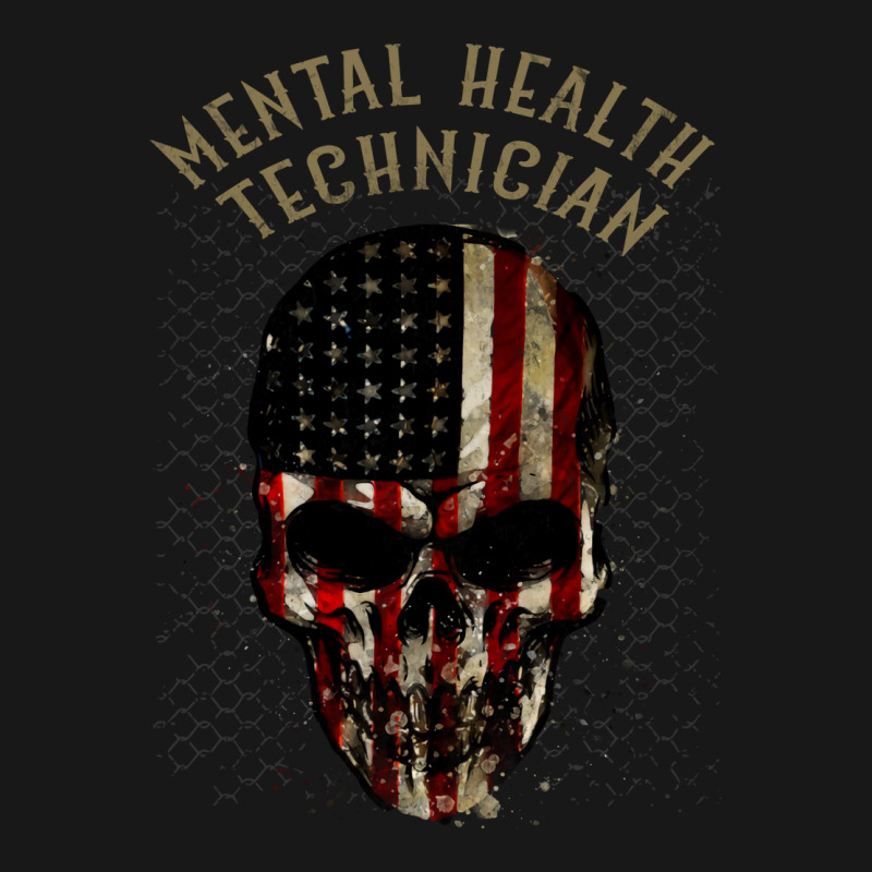 Mental Health Technician Watercolor Skull In Ameri Flannel Shirt | Artistshot