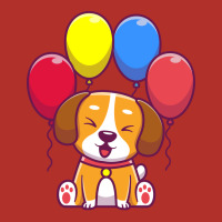 Cute Dog Sitting With Balloon 70s Unisex Hoodie | Artistshot