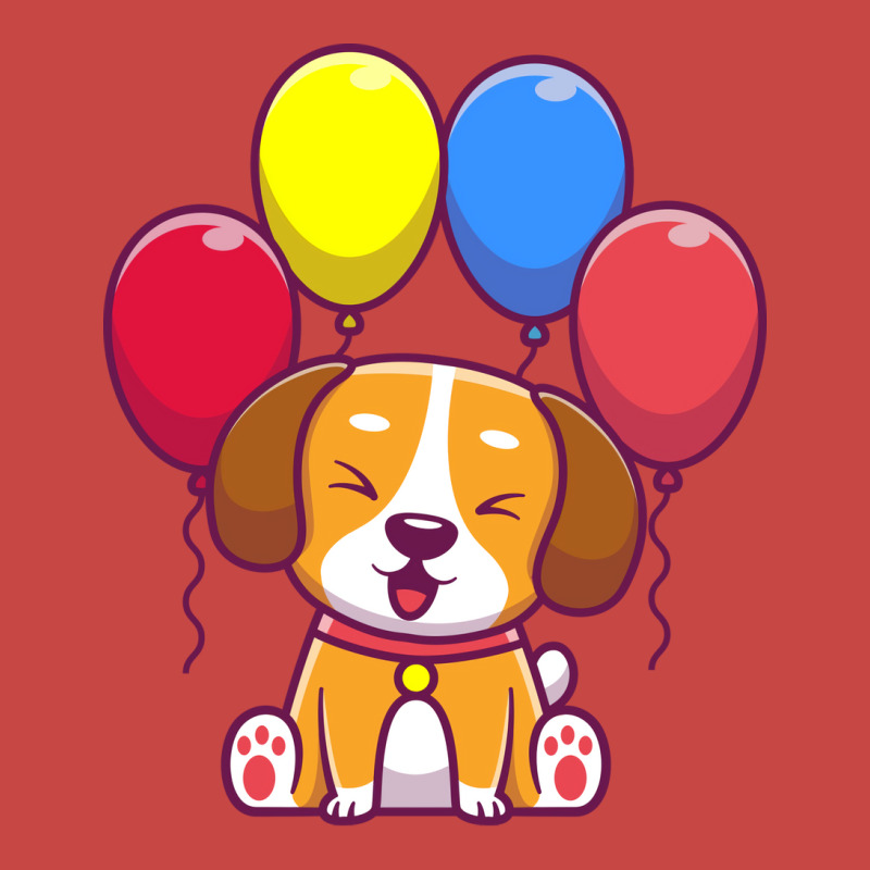 Cute Dog Sitting With Balloon 70s Zipper Hoodie by lindeaucterr | Artistshot