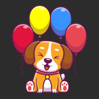 Cute Dog Sitting With Balloon 70s Exclusive T-shirt | Artistshot