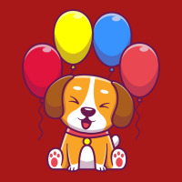 Cute Dog Sitting With Balloon 70s Unisex Jogger | Artistshot