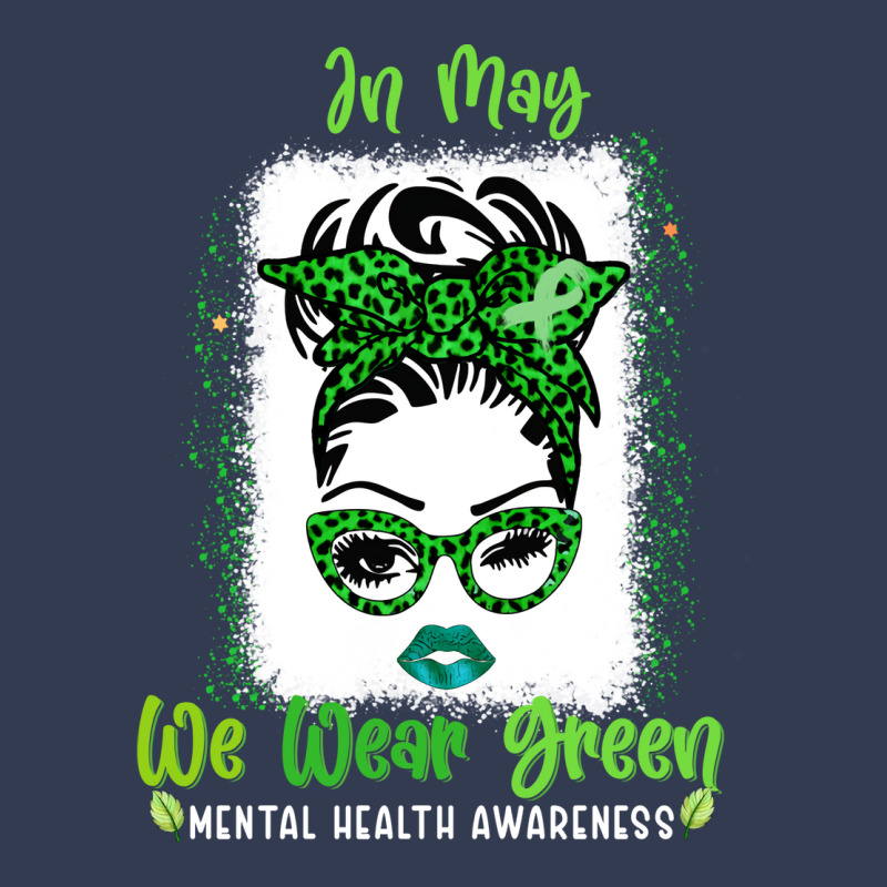 Messy Bun Mental Health Awareness Ribbon Month May V-Neck Tee by vanwykbahrix | Artistshot