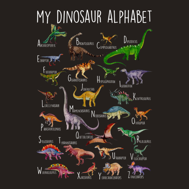 Types Of Dinosaurs Alphabet A Z Abc Dino Rex Ident Tank Top | Artistshot