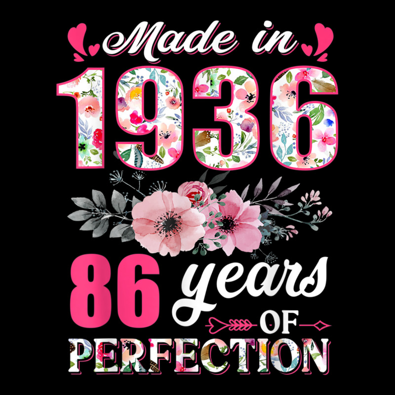 Made In 1936 Floral 86 Year Old 86th Birthday Gift Graphic T-shirt | Artistshot