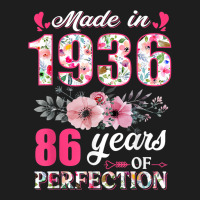 Made In 1936 Floral 86 Year Old 86th Birthday Gift Classic T-shirt | Artistshot