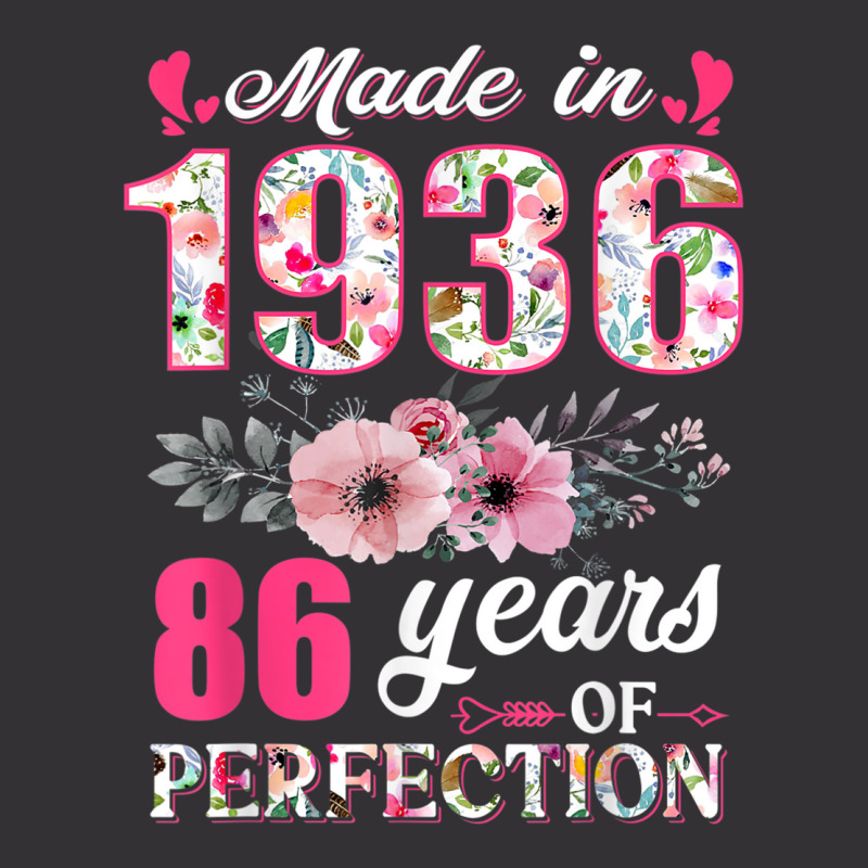 Made In 1936 Floral 86 Year Old 86th Birthday Gift Vintage Hoodie | Artistshot