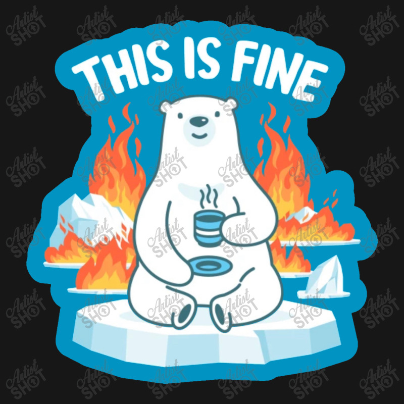 This Is Fine Polar Bear Medium-length Apron | Artistshot