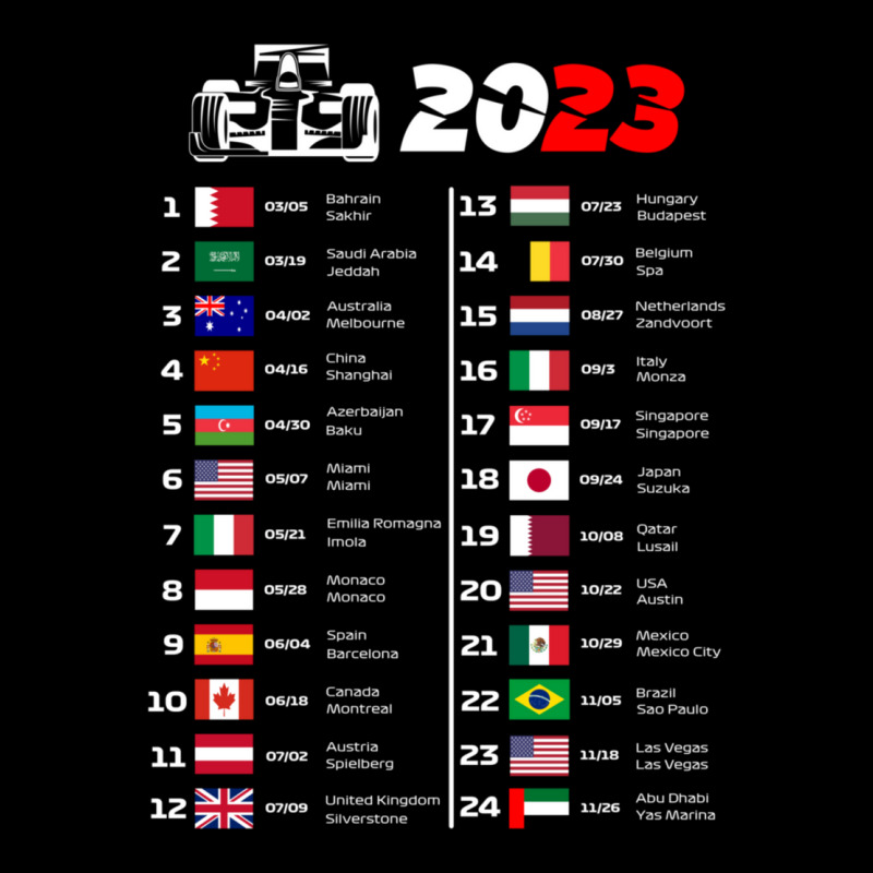 Formula One Calendar 2023 Long Sleeve Shirts | Artistshot