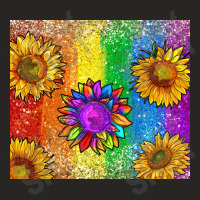 Pride Rainbow Sunflower Glitter Tumbler Ladies Fitted T-shirt | Artistshot