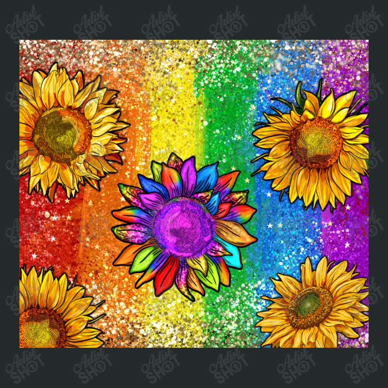 Pride Rainbow Sunflower Glitter Tumbler Women's Triblend Scoop T-shirt by enoddigitalart@gmail.com | Artistshot